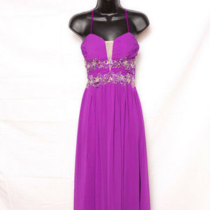 Royal Purple Bling Beaded Prom Pageant Homecoming Formal Long Dress 3 4